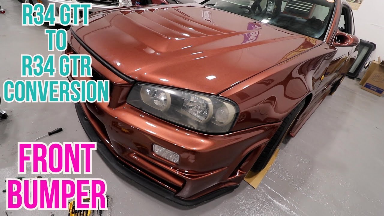 R34 NISSAN SKYLINE GTT to GTR CONVERSION Front Bumper Fitment