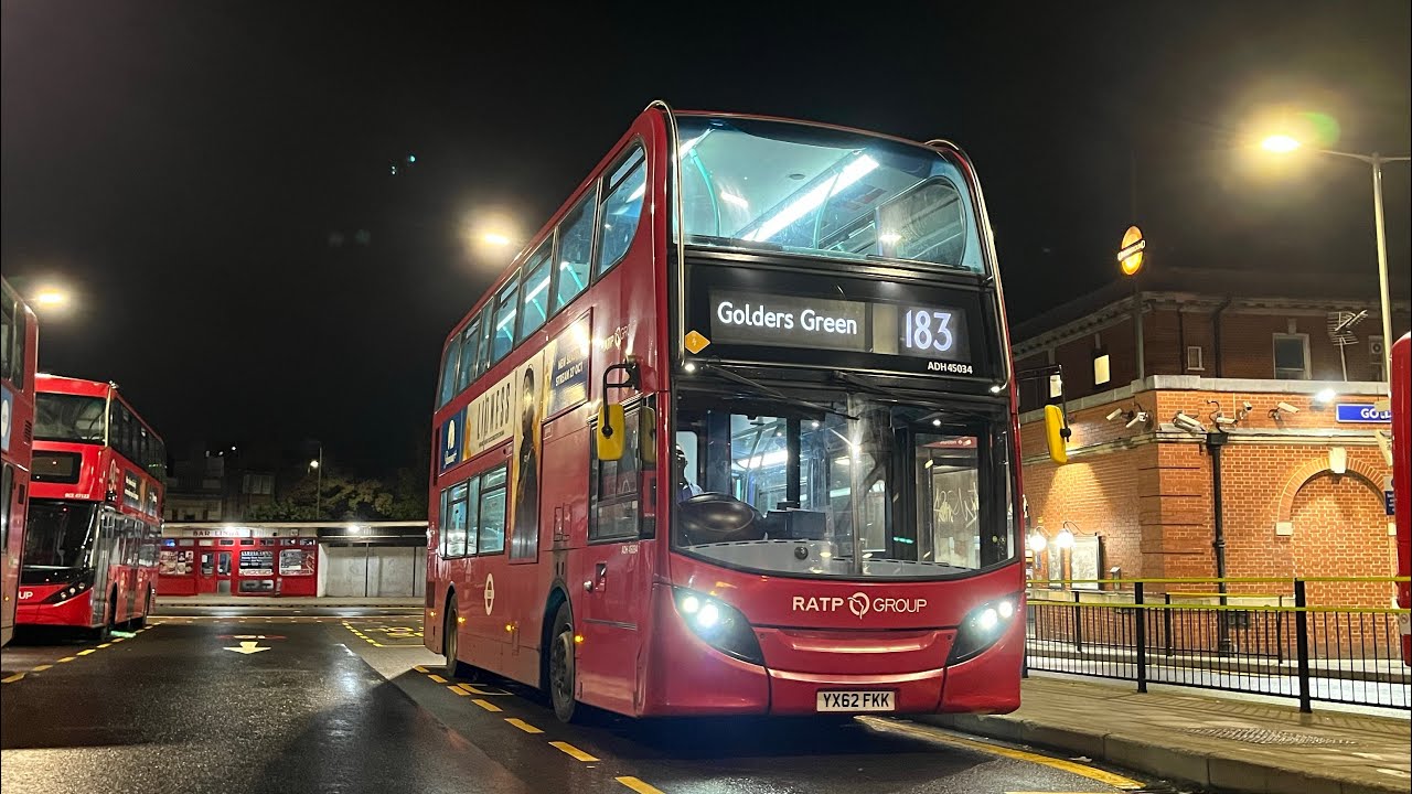 FRV. Ratp Group Route 183. Pinner - Golders Green. Enviro400 Hybrid ADH45034 (YX62 FKK)