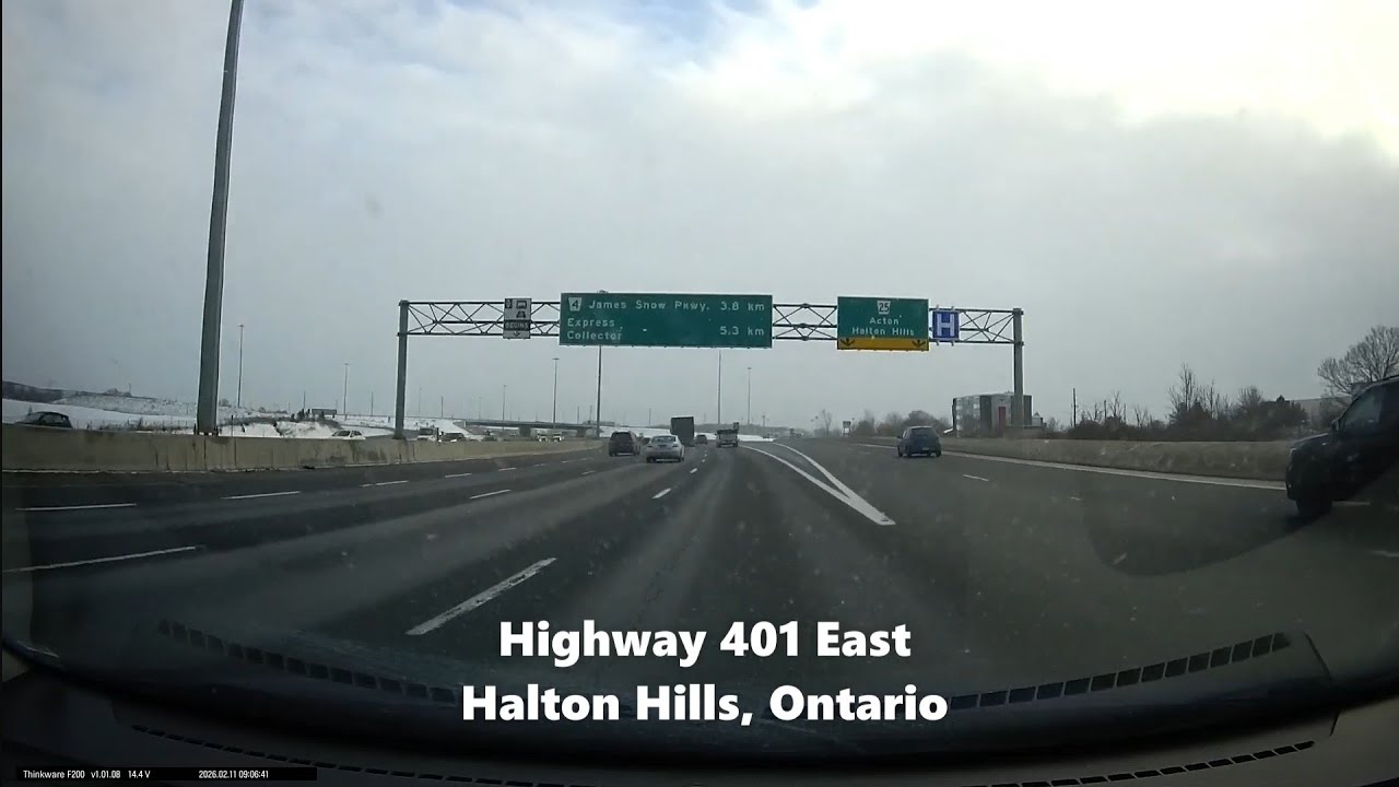 Guelph, Ontario to Milton Drive via Highway 401 (Feb. 11/26)