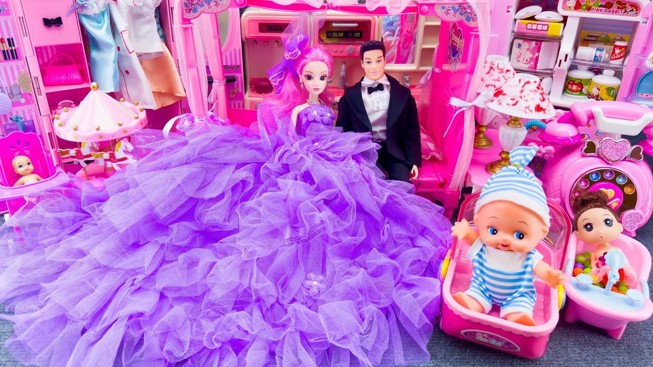15 Minutes Satisfying With Unboxing Barbie Princess Furniture Dress Up Collection Toys Review ASMR