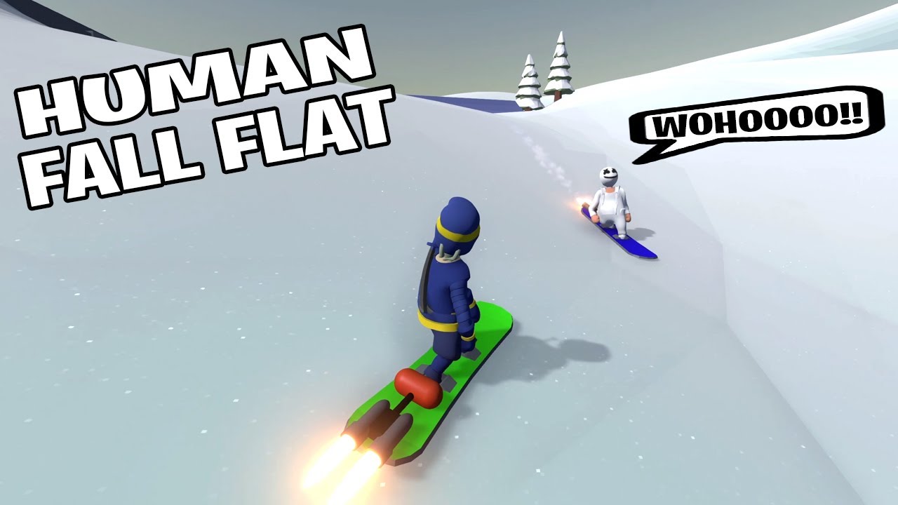 NINJA И DJ MARSHMELLO КАТЯТСЯ НА РАКЕТНОЙ БОРДЕ В HUMAN FALL FLAT