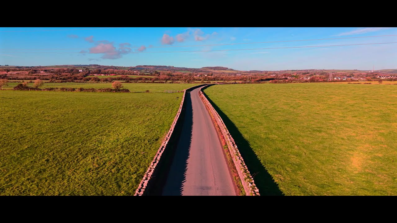 Drone Footage - Flying over East Cork, Ireland during winter sunset