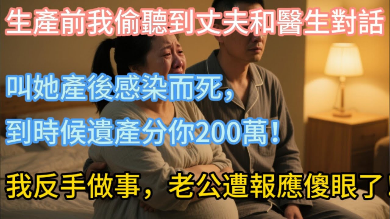 生產前一晚，我偷聽到丈夫和醫生對話：叫她產後感染而死，到時候遺產分你200萬！我反手做1事，老公遭報應傻眼了！#為人處世 #生活經驗 #故事 #小說 #戀愛 #情感 #婚姻
