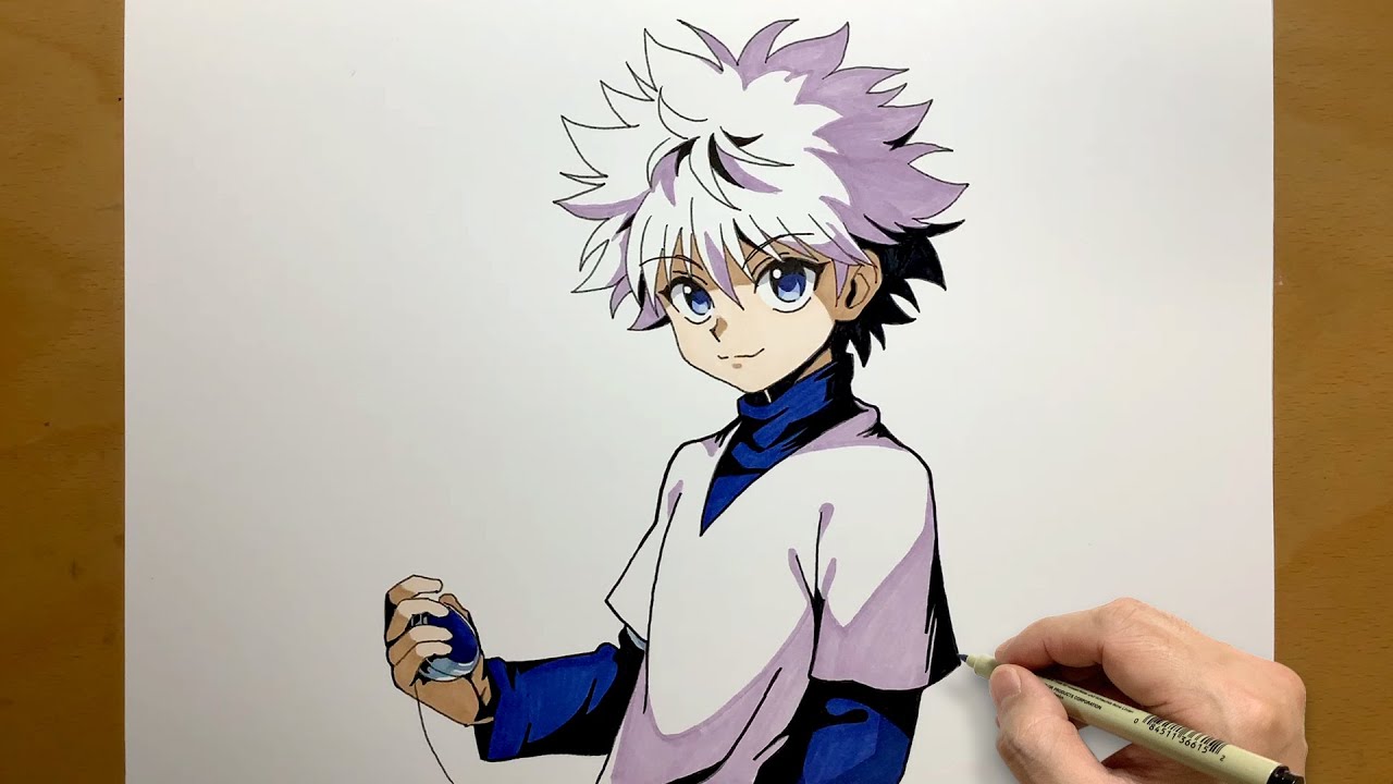 How to Draw Killua Zoldyck from HUNTER×HUNTER #killua #killuazoldyck #hunterxhunter #drawing
