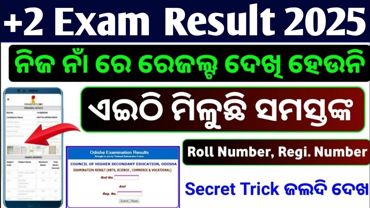 How To Check +2 Results by Name | How To Check +2 Arts, Science & Commerce Result 2025 | Odisha