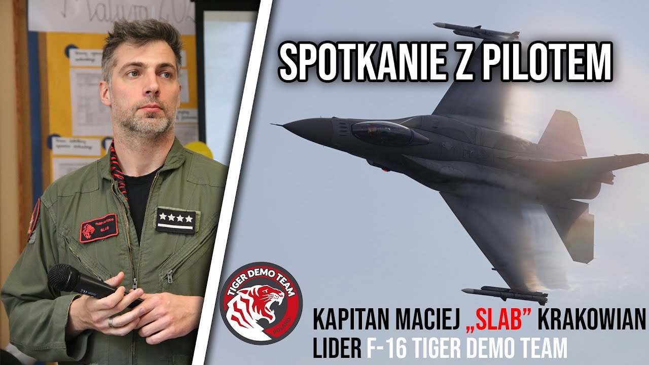 LIDER F-16 TIGER DEMO TEAM Z WIZYTĄ W XXIII LO O PROFILU LOTNICZYM W KRAKOWIE 🐯🐯🐯