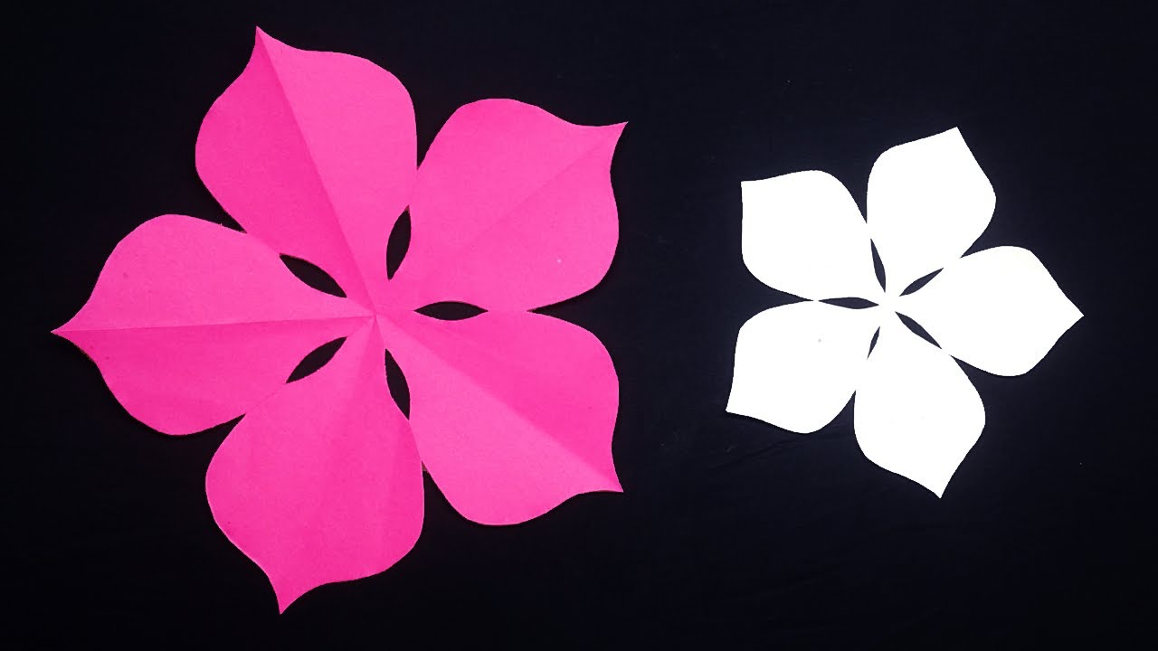 Easy paper Flower-How to make a five petal paper flower step by step#paperCut