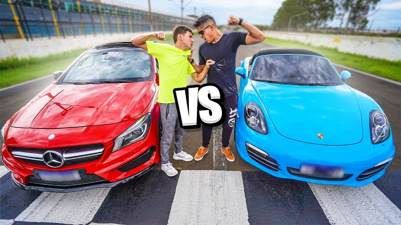 RACHA MEU PORSCHE VS MERCEDES DO MEU AMIGO !