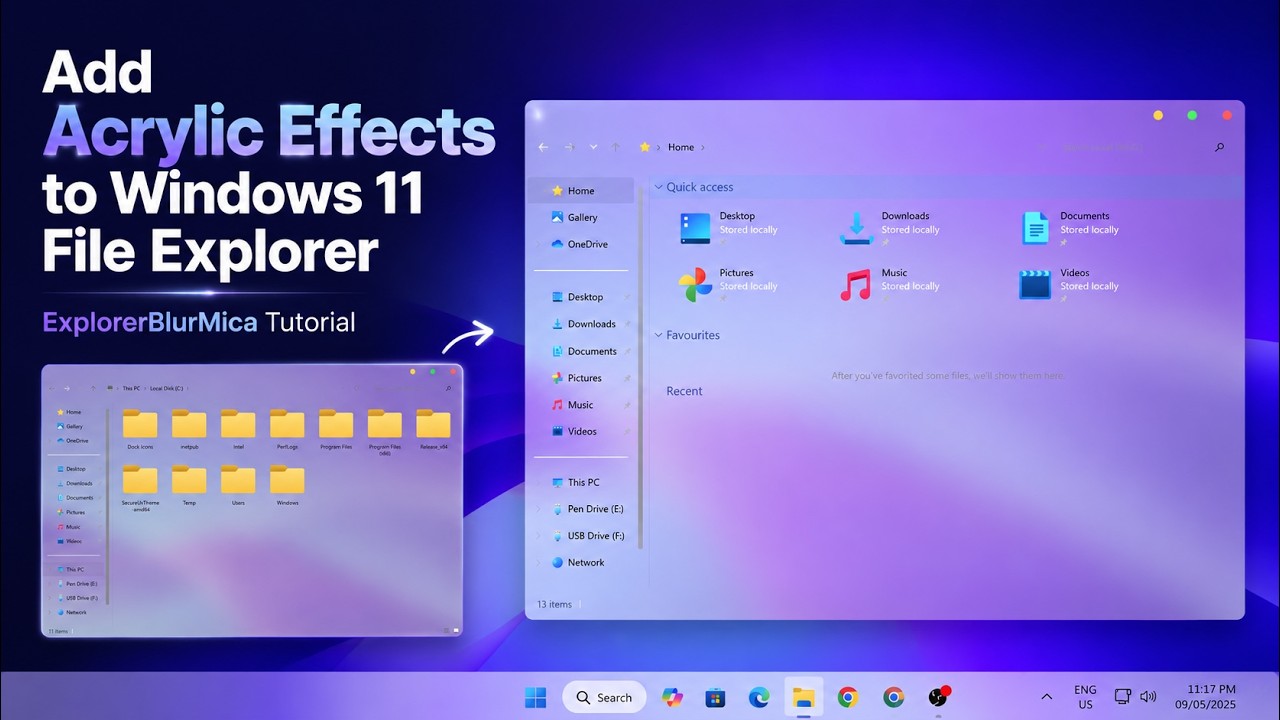 Exploring Acrylic UI Enhancements with ExplorerBlurMica on Windows 11 | New Theme | Tutorial Video