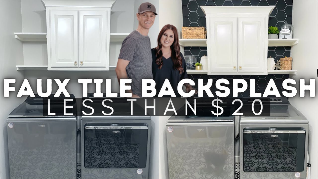 DIY FAUX TILE WALL UNDER $20 | DIY TILE BACKSPLASH THAT WILL BLOW YOU AWAY | SHARPIE TILE BACKSPLASH