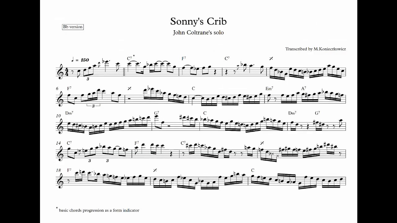 Sonny's Crib - John Coltrane's solo transcription