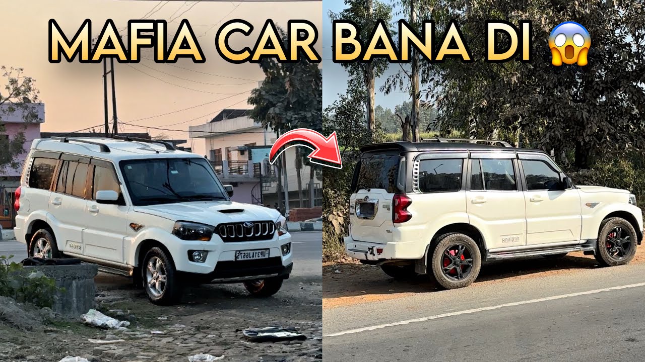 CONVERTING SCORPIO ROOF WHITE INTO BLACK MODIFICATION 😱 | Shocking Result