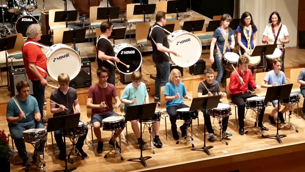 Schlagzeugklasse der Städt. Musikschule Ansbach