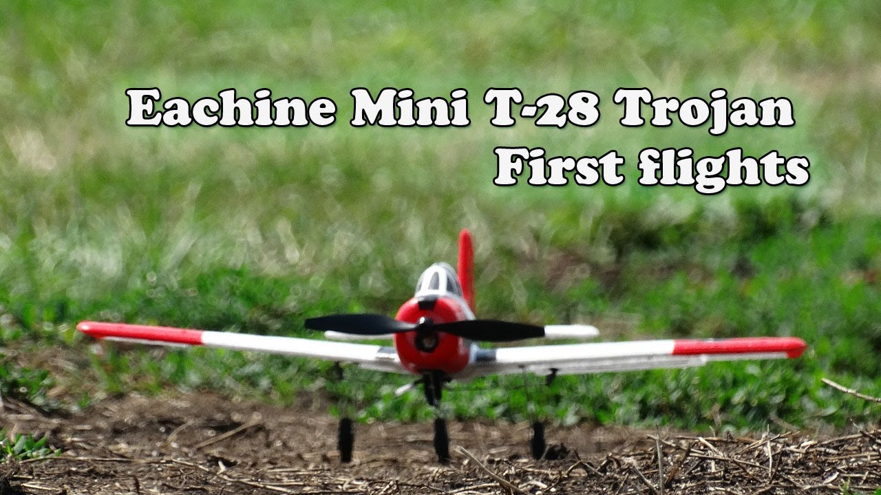 Eachine Mini T-28 Trojan 400mm RC airplane - first flights