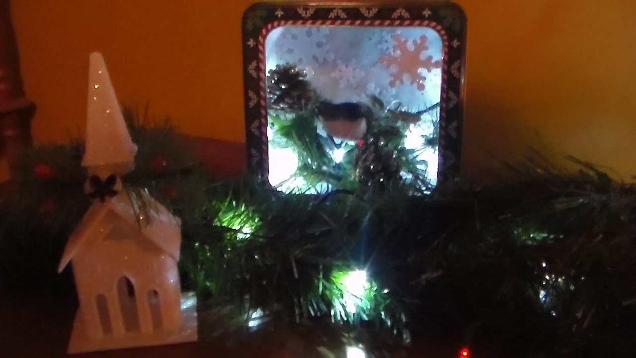 DIY Dollar Tree Cookie Tin Shadow Box
