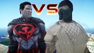 INJUSTICE RED SON SUPERMAN VS SUB ZERO (MORTAL KOMBAT) EPIC BATTLE (GTA IV)