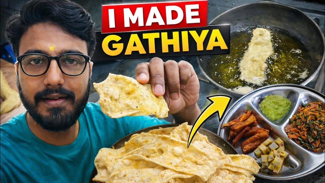 Aaje Ghar Par Banavya Garma Garam Gathiya 😍 | Homemade Gathiya Recipe | Daily Vlog
