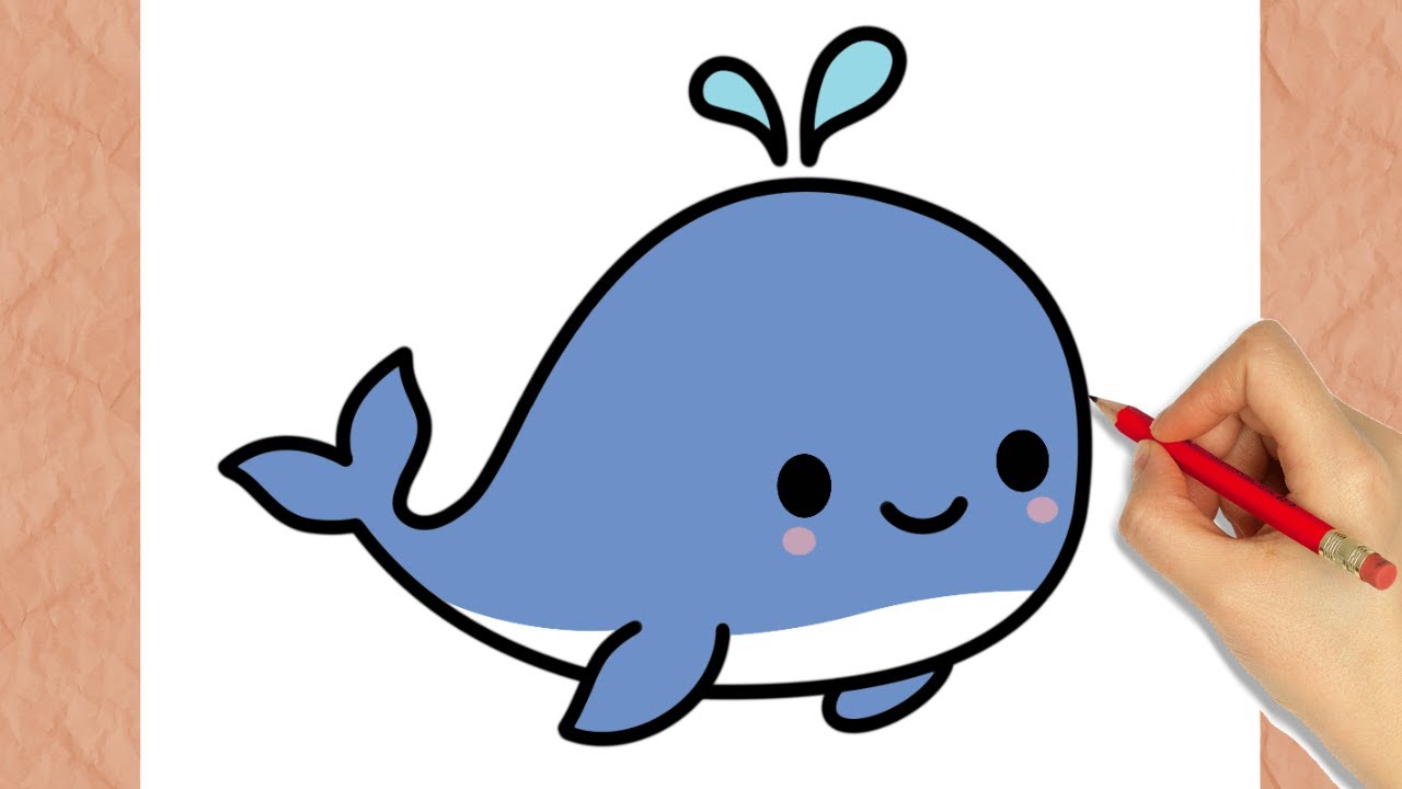 Cómo Dibujar una Ballena Kawaii