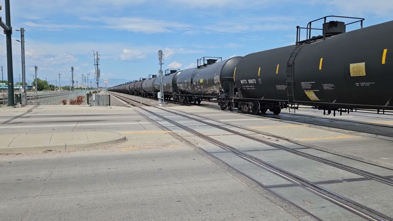 @unionpacific oil train and @rideRTDco A-Line at Havana Street - Denver, CO