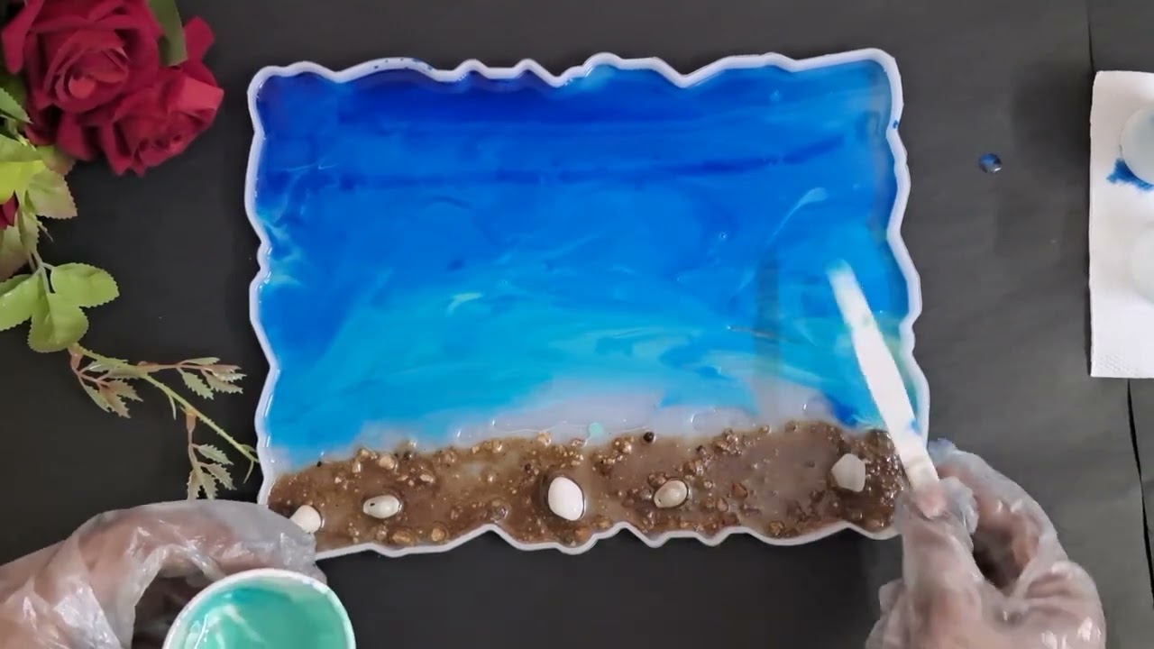 Resin Beach Art/ Beach effect Resin Frame Tutorial/ Resin(epoxy) Beach art/ Diy resin ocean theme