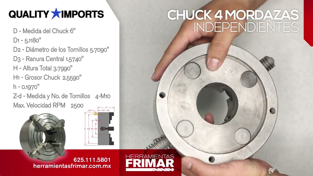 Chuck de 4 mordazas independientes - Herramientas Frimar