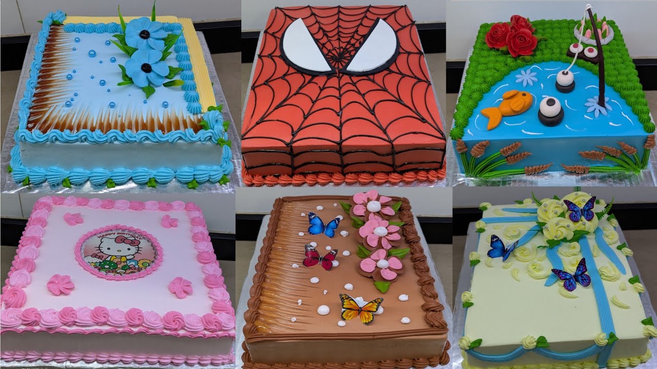Square Cake And Deferent Decorated Designing Cake Video Happy Birthday cake Anniversary Cake NewCake