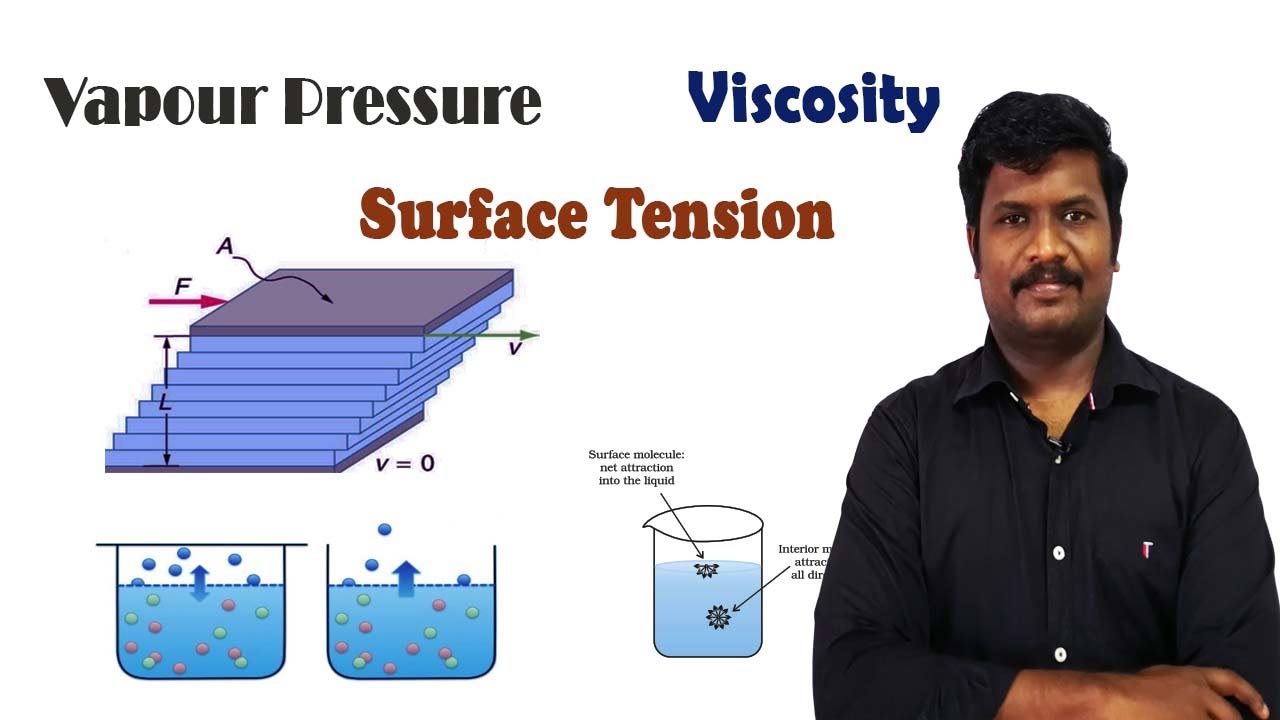 10.Vapour Pressure | Surface Tension | Viscosity | CBSE Class 11 Chemistry | Tamil