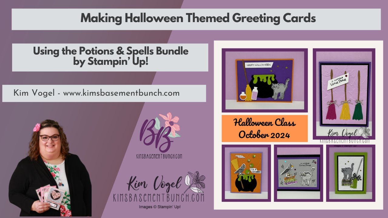 Making Halloween Themed Greeting Cards using the Potions & Spells Bundle by Stampin' Up!