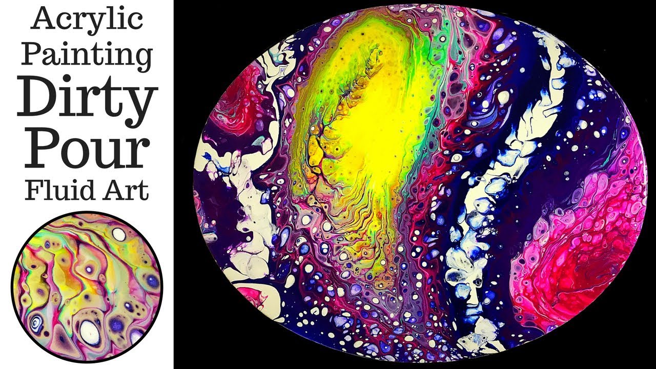 Fluid Art DIRTY SWIRL POUR Acrylic Painting Technique