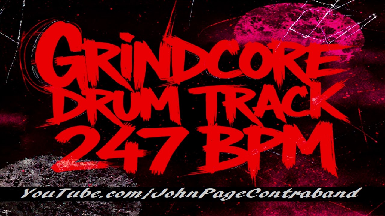Grindcore Drum Track 247 BPM Extreme Blast Beat Drum Backing Free Metal Drum Track for Guitarists