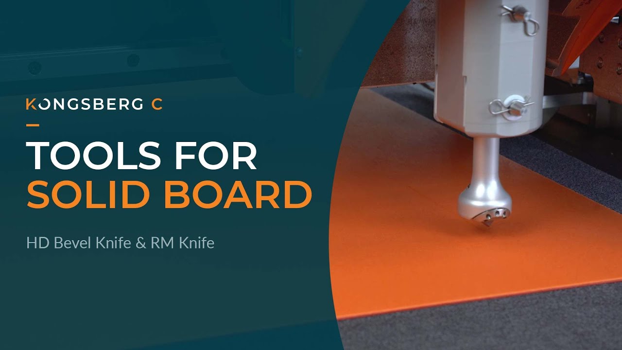 Tooling for Kongsberg C: cutting solid board with the HD Bevel Knife & RM Knife tools