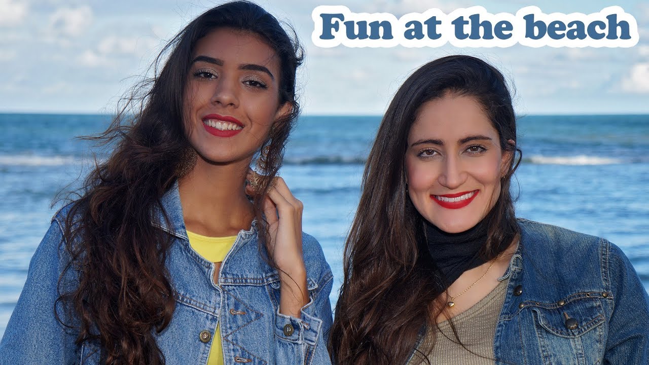 Two girls have fun at the beach