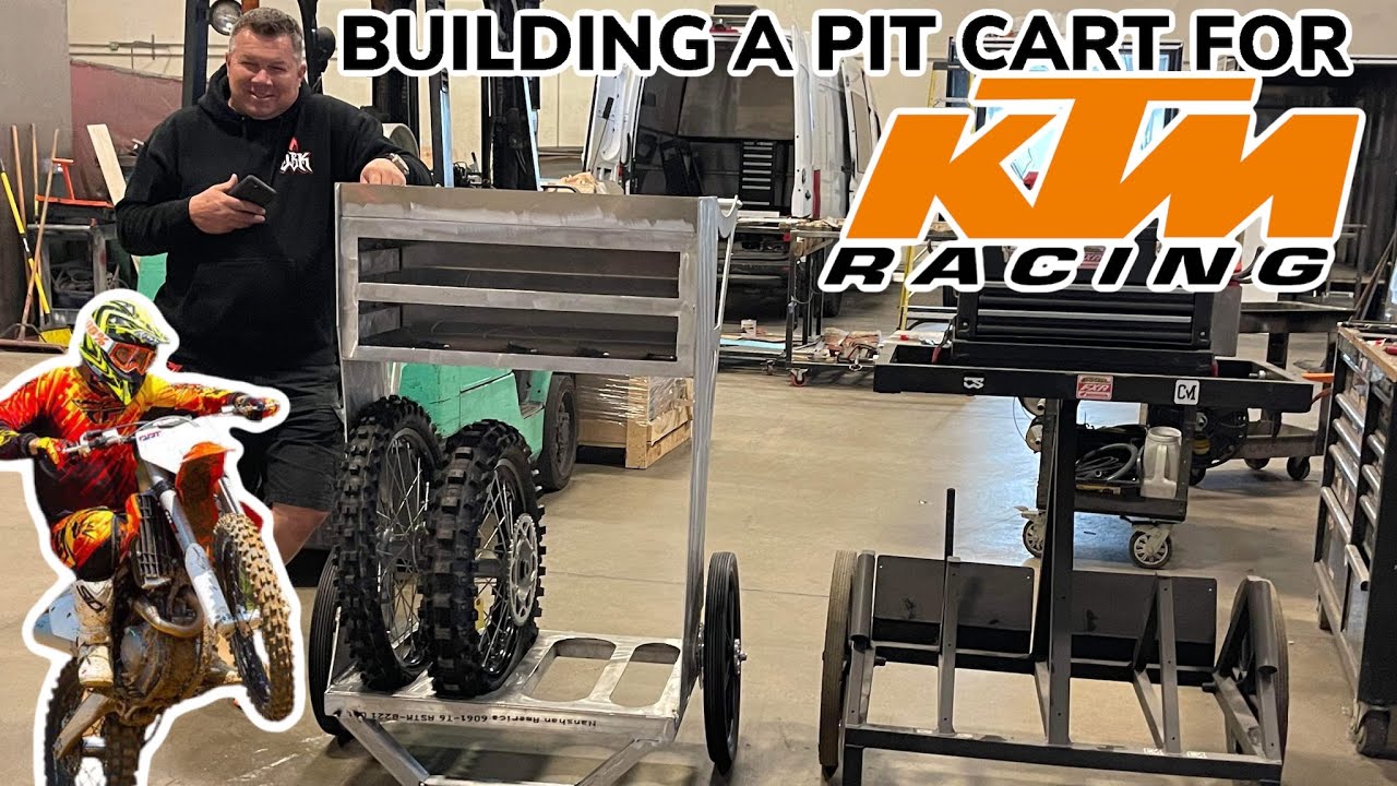 Custom fabricating a supercross pit cart for KTM Racing
