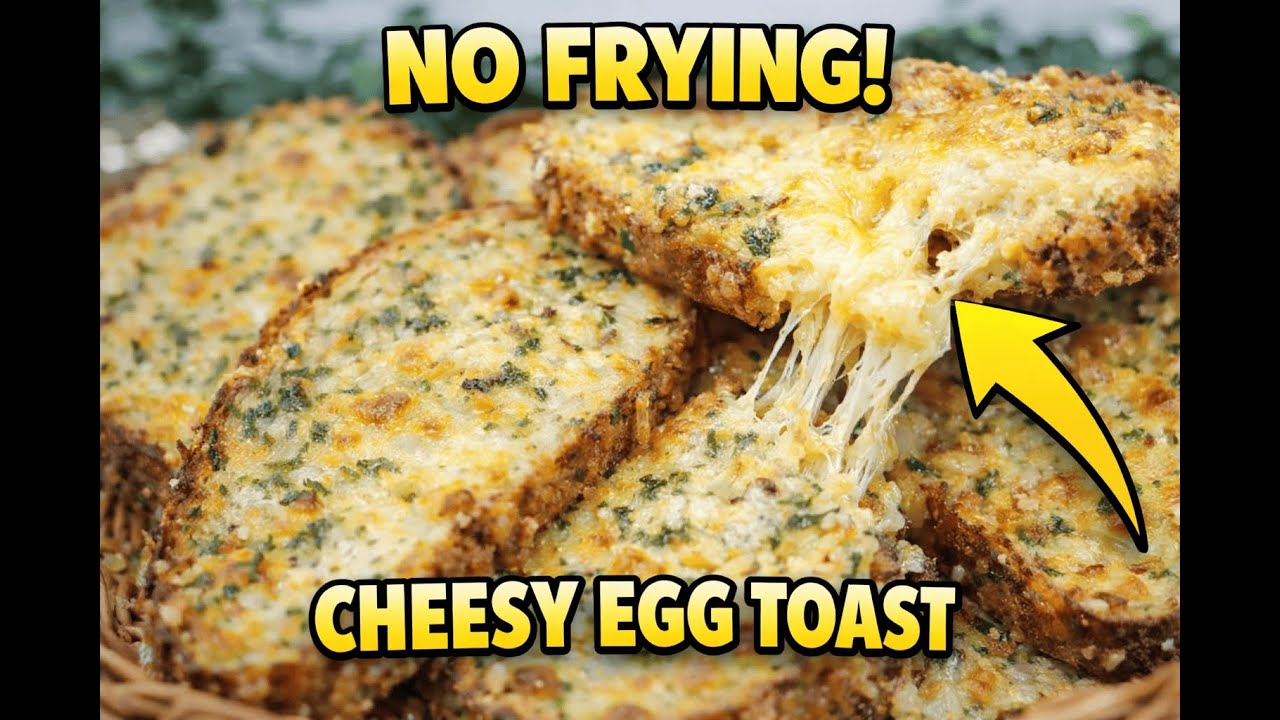 Oven Baked Egg Toast (Cheesy + Crispy + SO Easy!) 😍