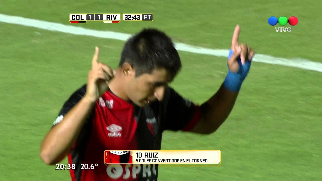 Gol de Alan Ruiz. Colón 1 - River 1 | Primera División 2016 - Fecha 07