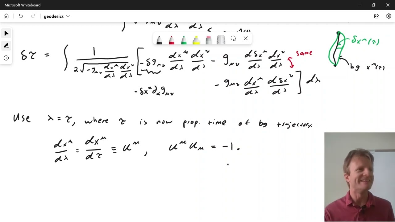 Geodesics as local extrema of length: Video 22 of General Relativity at UArizona with Sam Gralla