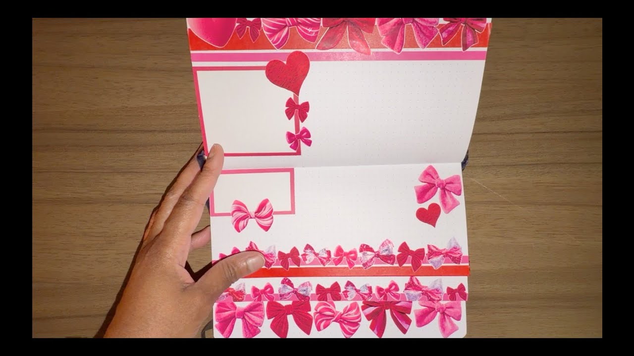 My Candy Hearts and Bows Journal Spread