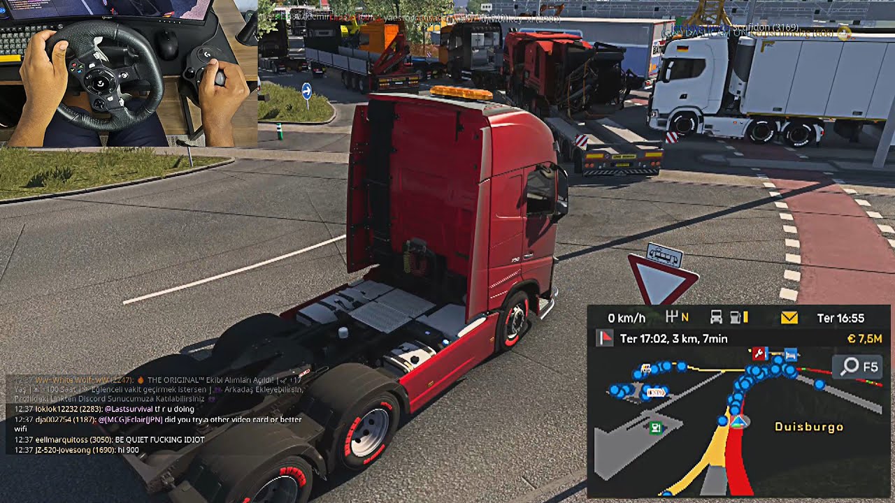 EURO TRUCK SIMULATOR 2 MULTIPLAYER – PEGA ESSE TRÂNSITO! 🚛 | VOLANTE G920