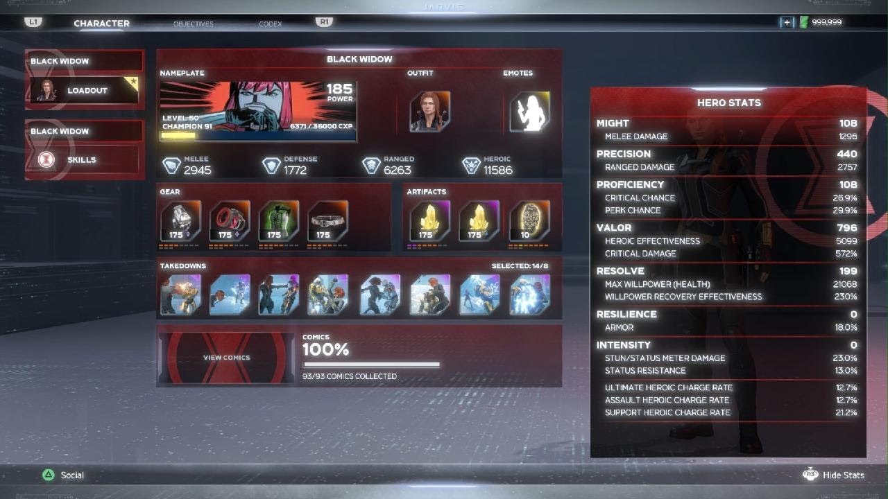 Marvel's Avengers Black Widow Range/Infinite Heroic Build