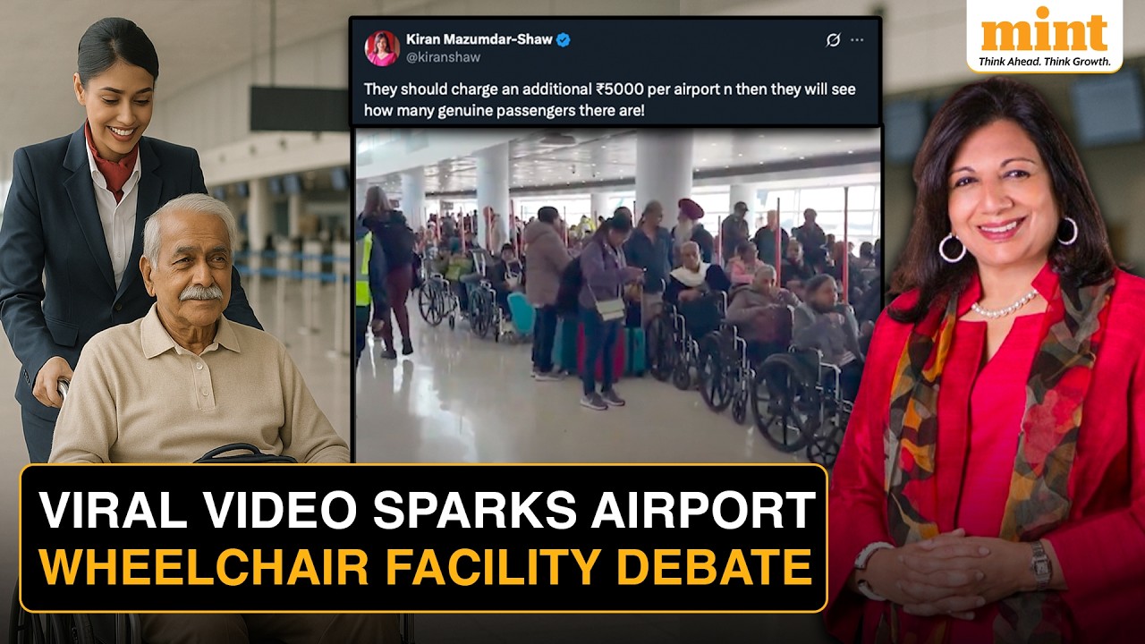 Airport Wheelchair Assistance Misused? Biocon Founder Suggests ₹5,000 Fee, Sparks Debate