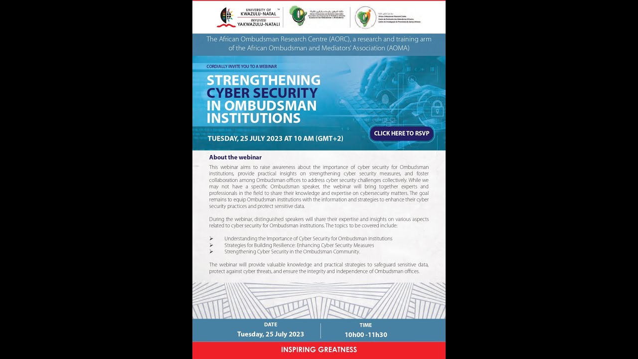AORC Webinar - Strengthening Cyber Security in Ombudsman Institutions