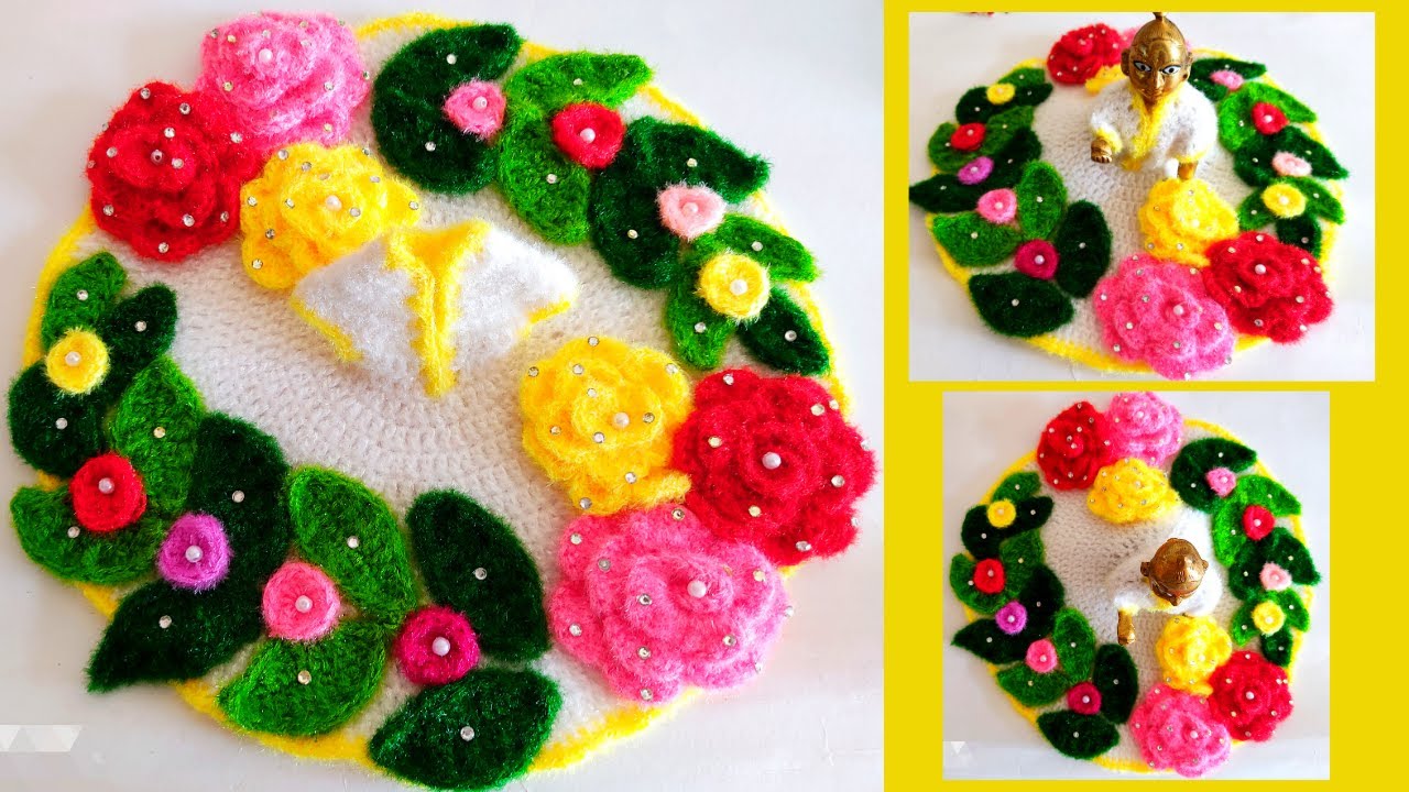 Crochet multi color flower dress for Laddu Gopal | Laddu gopal crochet dress new design | Kanha ji |