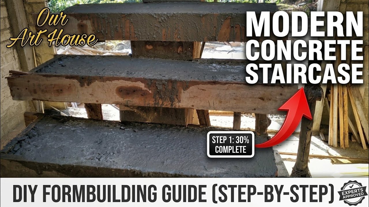 How to Build Modern staircase / Concrete staircase / Our Art House  #construction