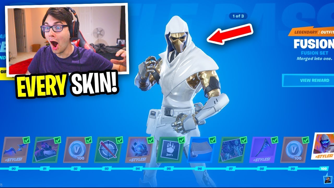 Fortnite Chapter 2 UNLOCKED *TIER 100* BATTLE PASS... (EVERY SKIN in Season 11)