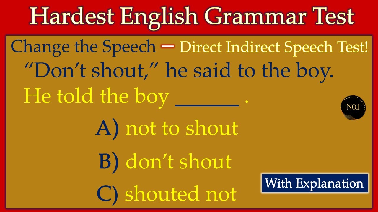 Direct and Indirect Speech in English Grammar 🔥| Narration in English Grammar | No.1 Quality English