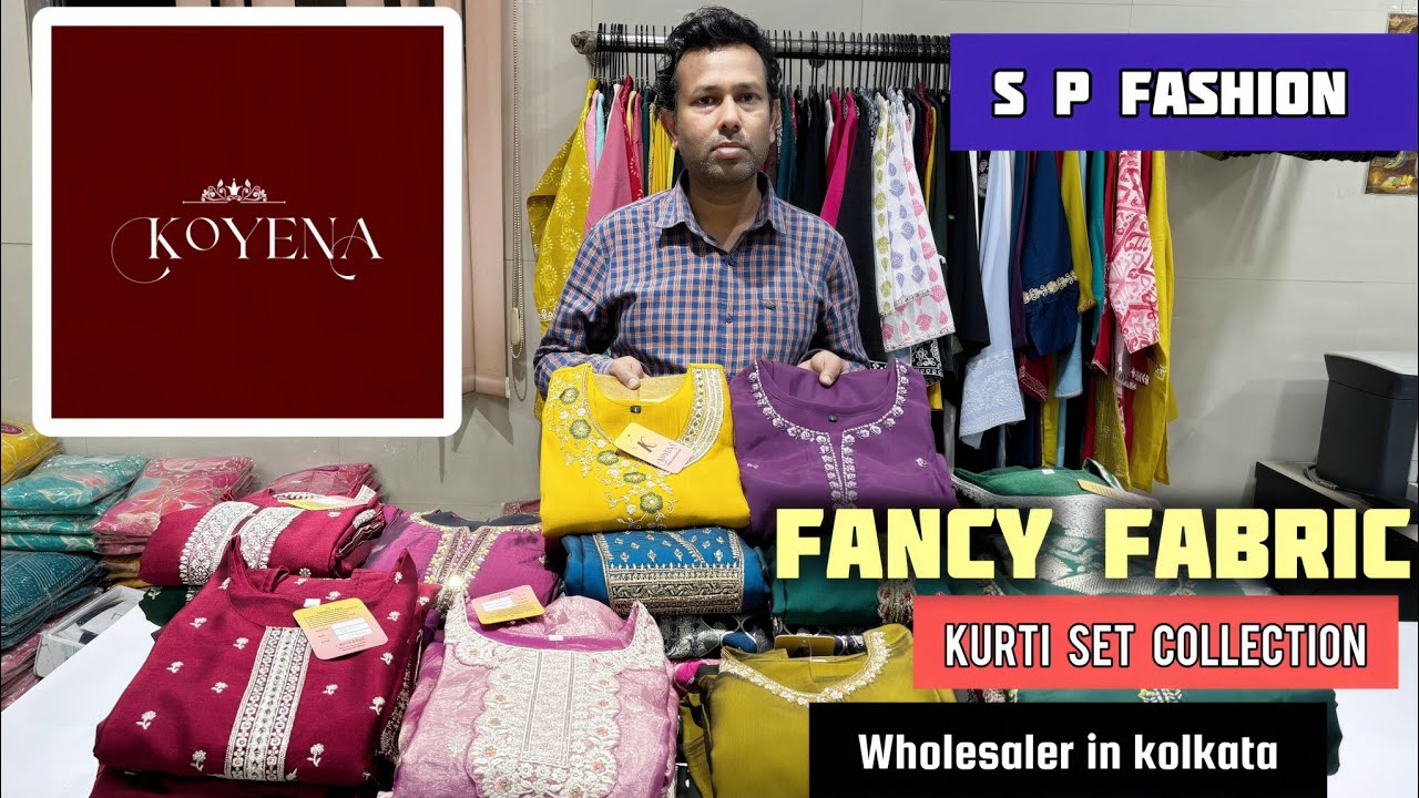 Fancy Fabric kurti set collection, Wholesaler in Barabazar/kolkata.
