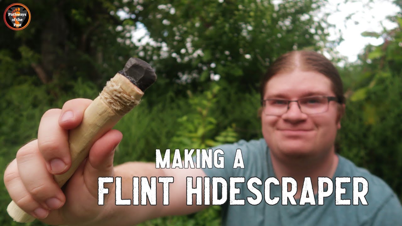 Making a Hafted Flint Hidescraper