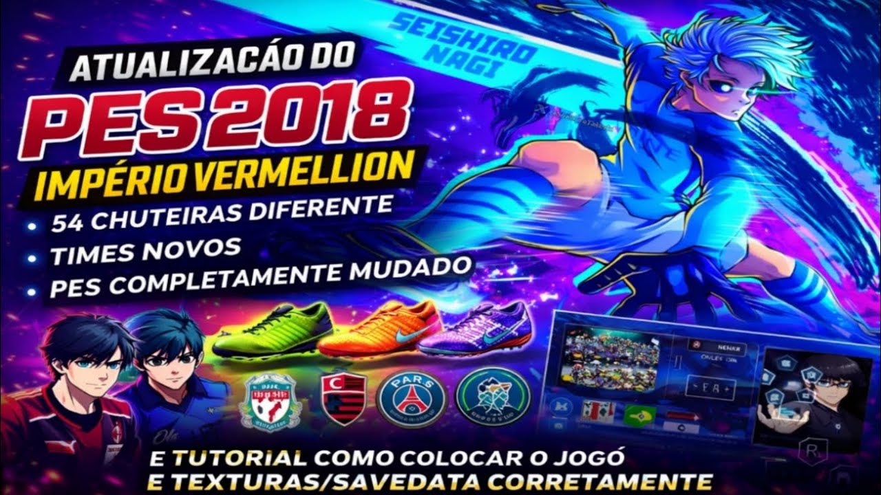 🔥 ATUALIZAÇÃO PES 2018 – IMPÉRIO VERMELLION | PSP ANDROID (PPSSPP) 🔥