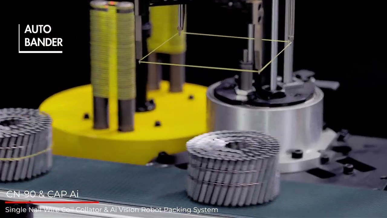 [Zeus Techno] CN 90 & CAP AI : Wire weld coil nail collator & Wire weld coil nail robot packer