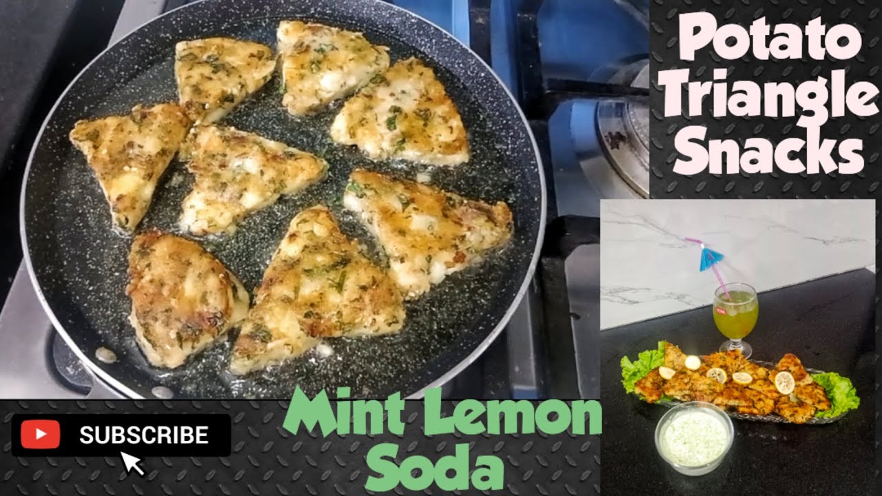 Ramadan Series:Episode:18 Potato Triangle snacks & Mint Lemon Soda 